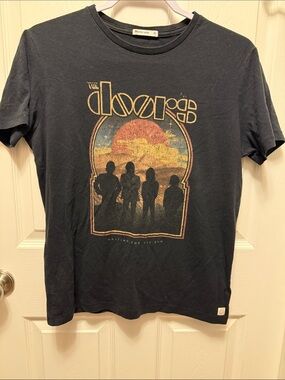 Marine Layer Black Graphic Tee with Faded Gold Print